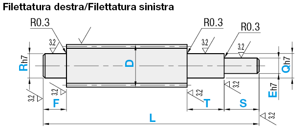 Viti di trasmissione/Gradino su un lato/Doppio gradino su un lato:Immagine relativa