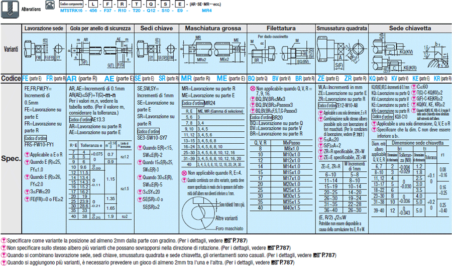 Viti di trasmissione/Filettatura destra e sinistra/centro h7/gradino e doppio gradino:Immagine relativa