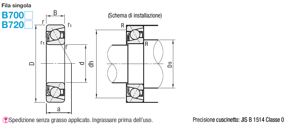 Contatto angolare/Grado standard/singoli:Immagine relativa