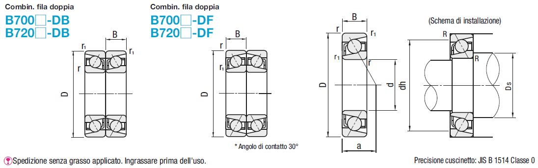 Contatto angolare/Grado standard/combinazione a doppia fila:Immagine relativa