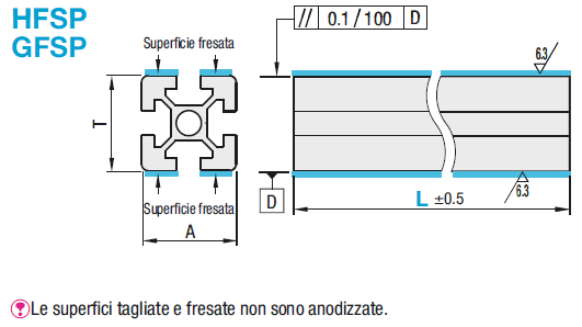 Serie 8/Cava da 10/40x40mm,con parallelismo di superficie:Immagine relativa