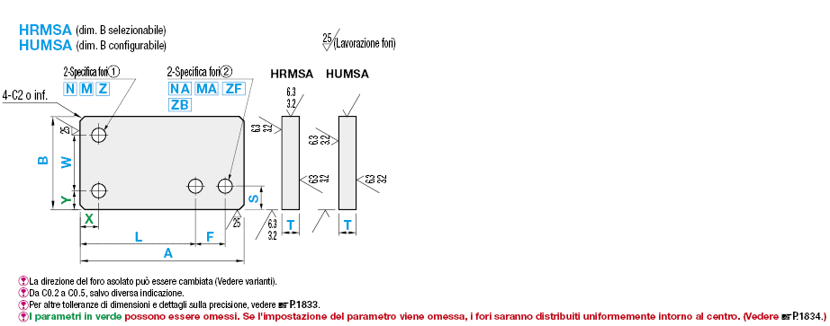 Piastre di montaggio a barra piatta/Staffe/Dimensione B configurabile:Immagine relativa