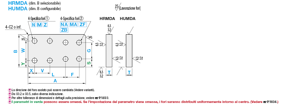 Piastre di montaggio a barra piatta/Staffe/Dimensione B configurabile:Immagine relativa