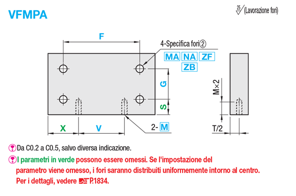 Piastre di montaggio fresate sui 6 lati/Staffe/Fori laterali:Immagine relativa