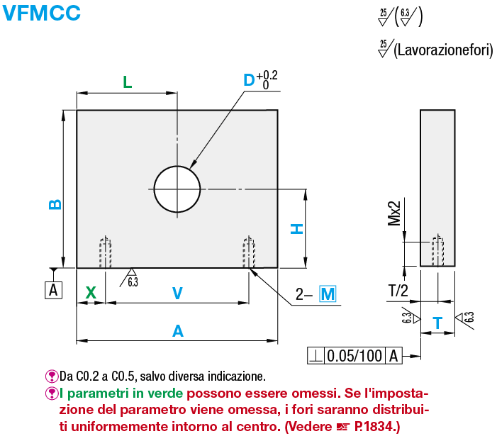 Piastre di montaggio fresate sui 6 lati/Staffe/Fori laterali:Immagine relativa