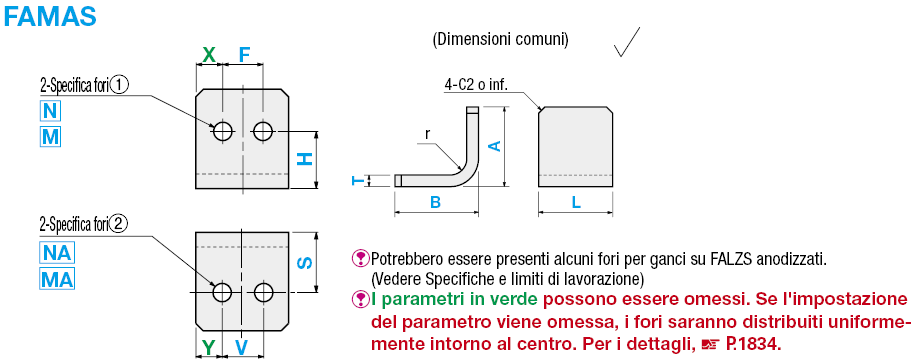 Piastre di montaggio in lamiera a L/Staffe:Immagine relativa