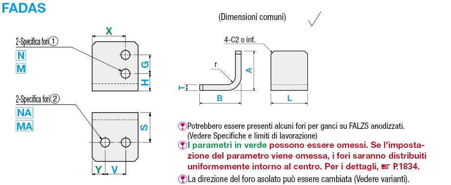 Piastre di montaggio in lamiera a L/Staffe:Immagine relativa