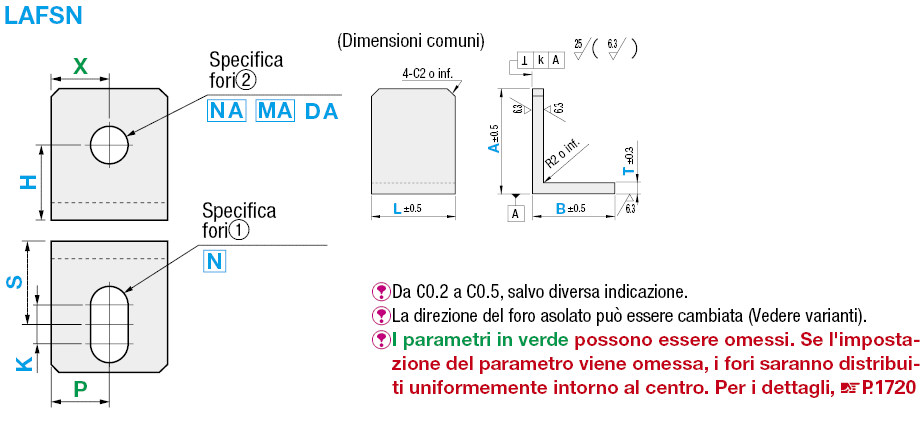 Piastre di montaggio in lamiera a L con spigoli lavorati/Staffe:Immagine relativa