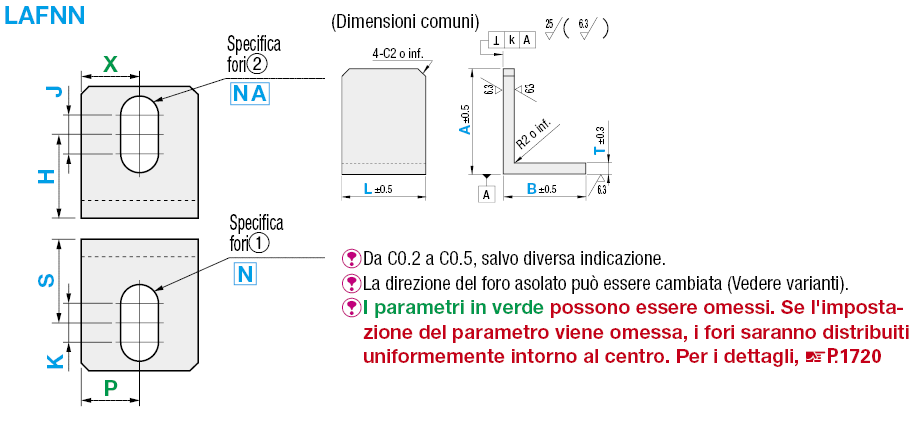 Piastre di montaggio in lamiera a L con spigoli lavorati/Staffe:Immagine relativa