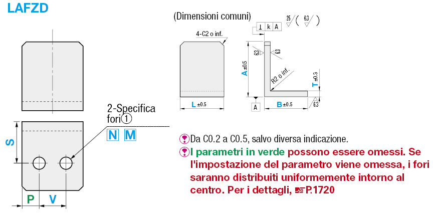 Piastre di montaggio in lamiera a L con spigoli lavorati/Staffe:Immagine relativa