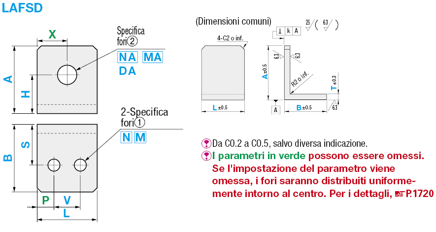 Piastre di montaggio in lamiera a L con spigoli lavorati/Staffe:Immagine relativa