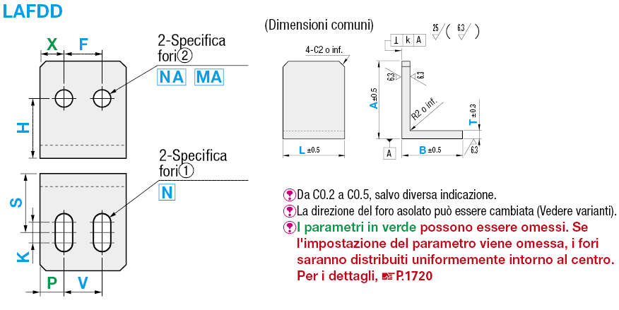 Piastre di montaggio in lamiera a L con spigoli lavorati/Staffe:Immagine relativa