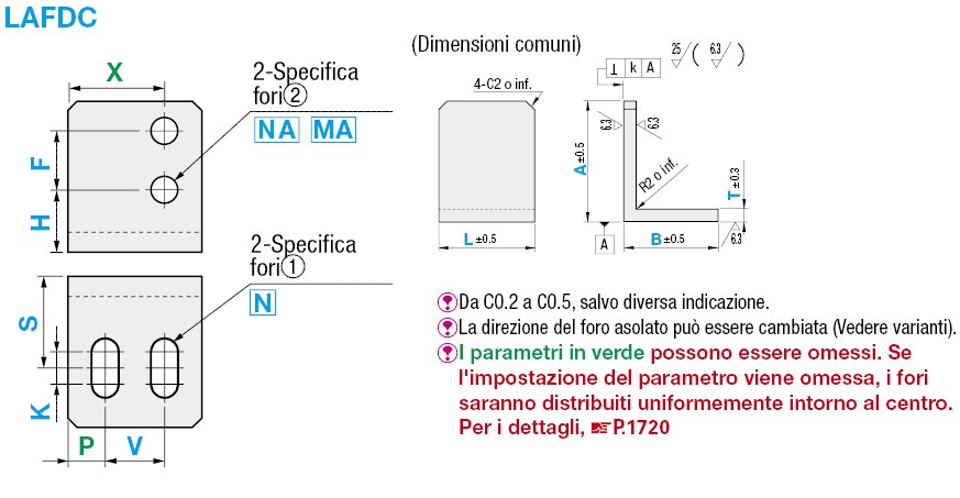 Piastre di montaggio in lamiera a L con spigoli lavorati/Staffe:Immagine relativa