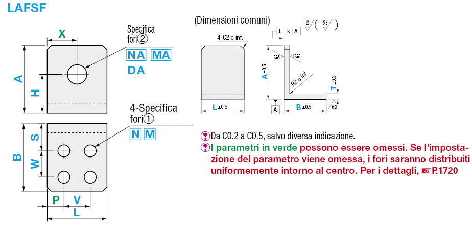 Piastre di montaggio in lamiera a L con spigoli lavorati/Staffe:Immagine relativa