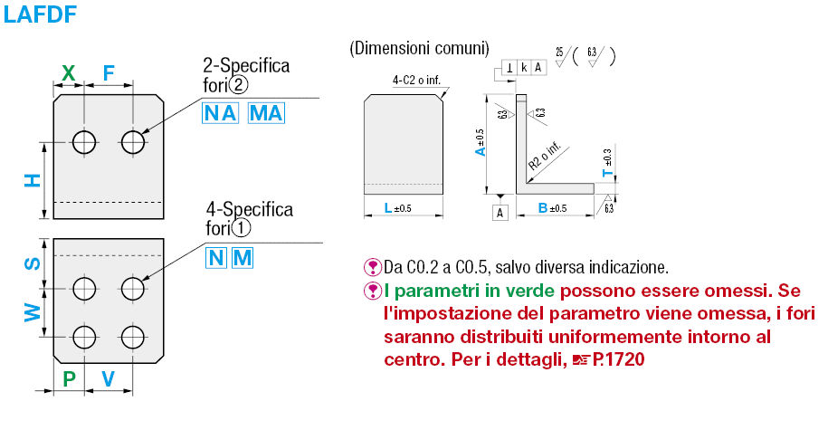 Piastre di montaggio in lamiera a L con spigoli lavorati/Staffe:Immagine relativa