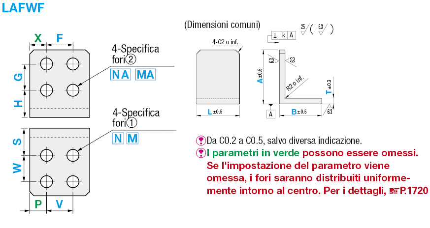 Piastre di montaggio in lamiera a L con spigoli lavorati/Staffe:Immagine relativa