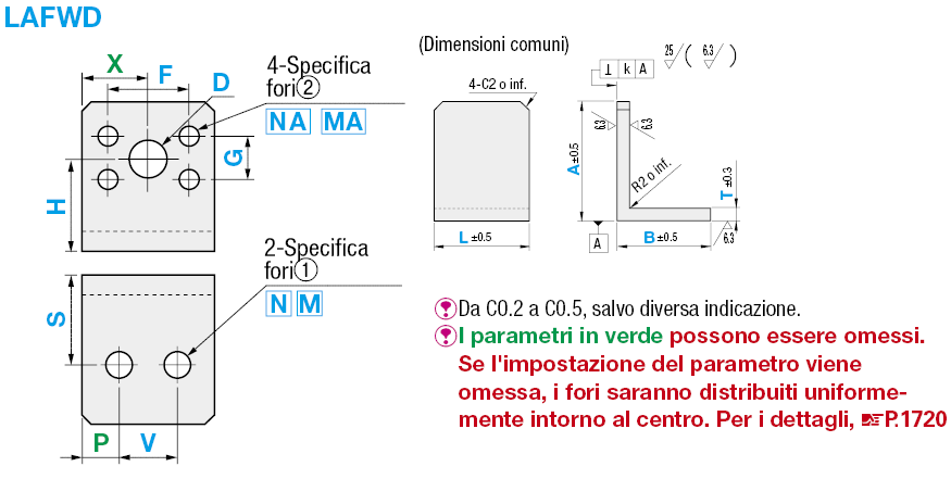 Piastre di montaggio in lamiera a L con spigoli lavorati/Staffe:Immagine relativa