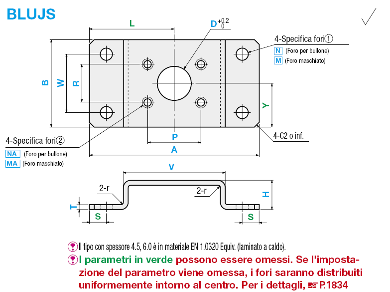 Piastre di montaggio in lamiera/Staffe/Convesse:Immagine relativa