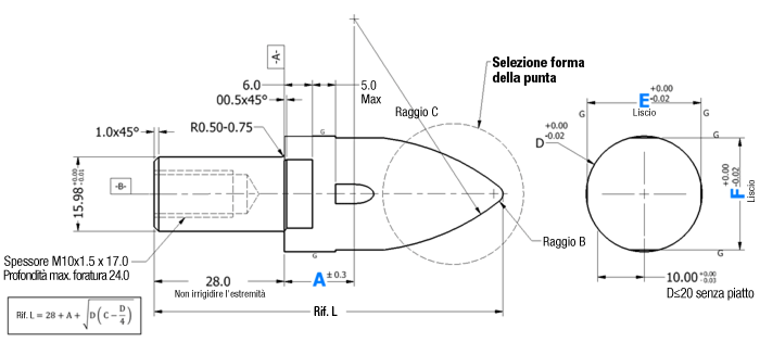 [NAAMS] Locating Pin A&E Configurable Large Head:Immagine relativa