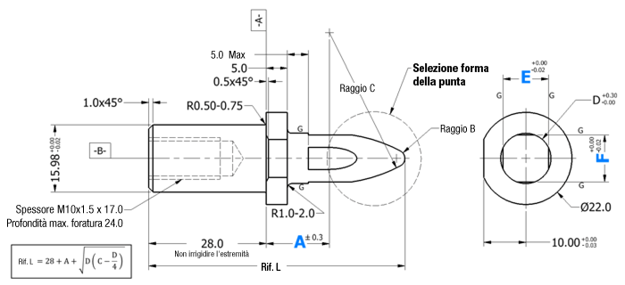 [NAAMS] Locating Pin A&E Configurable Small Head:Immagine relativa