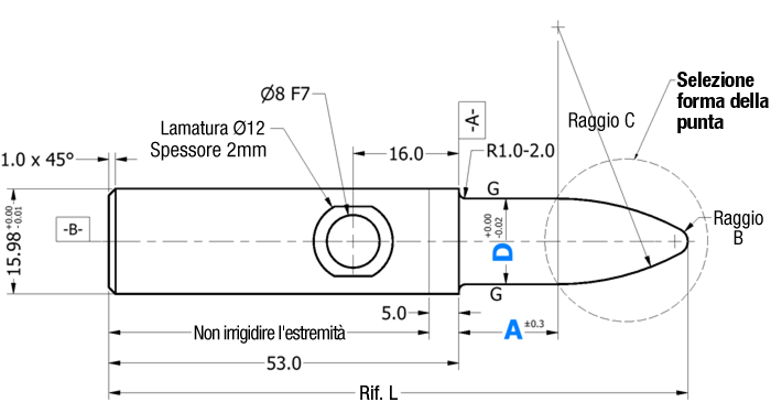 [NAAMS] Retractable Locating Pin APS Small Head:Immagine relativa