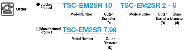 TSC series carbide square end mill, 2-flute / 2.5D Flute Length model:Related Image