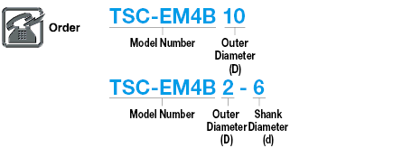 TSC series carbide square end mill, 4-flute / 1.5D Flute Length (stub) model:Related Image