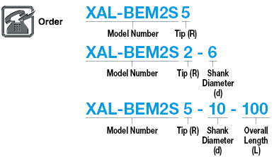 XAL series carbide ball end mill, 2-flute / short model:Related Image