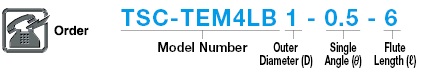 TSC series carbide tapered end mill, 4-flute / for deep ribbing:Related Image