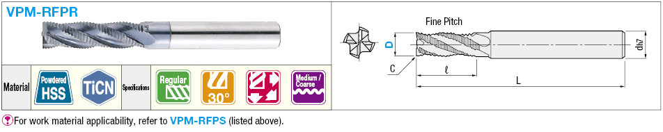 TiCN Coated Powdered High-Speed Steel Roughing End Mill, Regular, Center Cut:Related Image