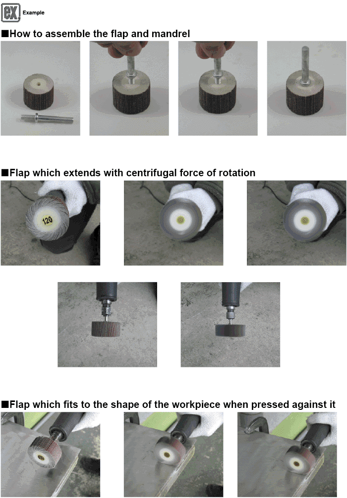 Polishing Tool: Flap with One-touch Screw-on Shaft for Polishing Irregular Surfaces:Related Image