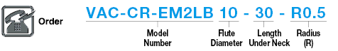 VAC Series Carbide 2-Flute Long Neck Radius End Mill:Related Image