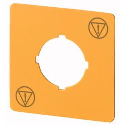Etichetta; spegnimento di emergenza; giallo; H x L = 50 x 50 mm; con simbolo IEC60417-5638