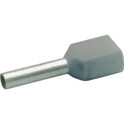 Puntalino per filo doppio 8708 Klauke 2 x 0,75 mm² x 8 mm parzialmente isolato grigio 1000 pz.