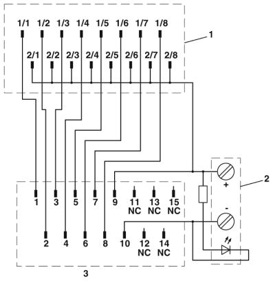 Collegamento del sistema PLC-V8/D15