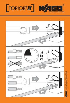 Etichette adesive con istruzioni operative, per i morsetti seriali TOPJOB S, serie 2001 / 2002 / 2004 / 2006 / 2010 / 2016