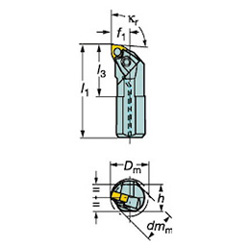 T-Max P, punta per alesatore, inserti negativi, MWLN