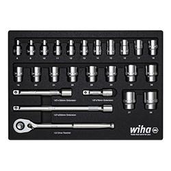 Wiha Set cricchetto, da 1/2", 25 pz., nell'inserto in espanso