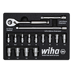 Wiha Set cricchetto, da 1/4", 16 pz., nell'inserto in espanso