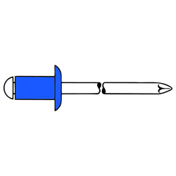 Rivetto cieco tipo standard, acciaio-acciaio