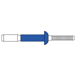 Rivetto cieco Mega-Grip, acciaio-acciaio