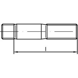 Perno filettato / materiale selezionabile / filettatura destra / filettatura destra / DIN 938 / 00938