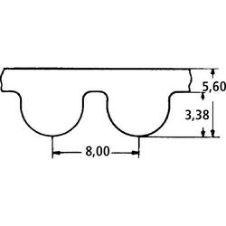 Cinghia dentata / ALPHA / aperta / 8M / PUR / acciaio / OPTIBELT 