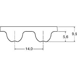 Cinghia dentata per carichi pesanti / OMEGA / 14M / CR / fibra di vetro / OPTIBELT 