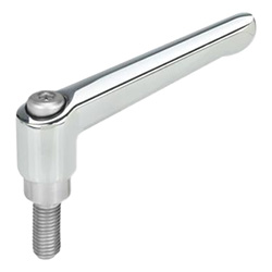 Adjustable hand levers, Zinc die casting, threaded stud Stainless Steel