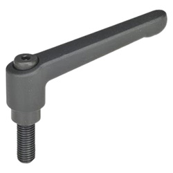 Adjustable hand levers, Zinc die casting, with threaded stud steel