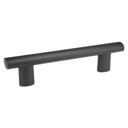 Oval tubular handles, Aluminum / Plastic