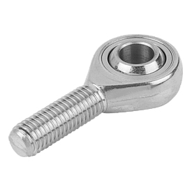 Teste articolate con cuscinetti scorrevoli filettatura esterna, acciaio inox, DIN ISO 12240-4 (27629)