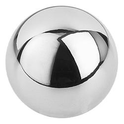 Pomelli a sfera in acciaio inox o alluminio DIN 319, Forma K, con foro (06247)
