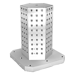 Torrette di serraggio ghisa grigia 6 lati con fori modulari (01855)